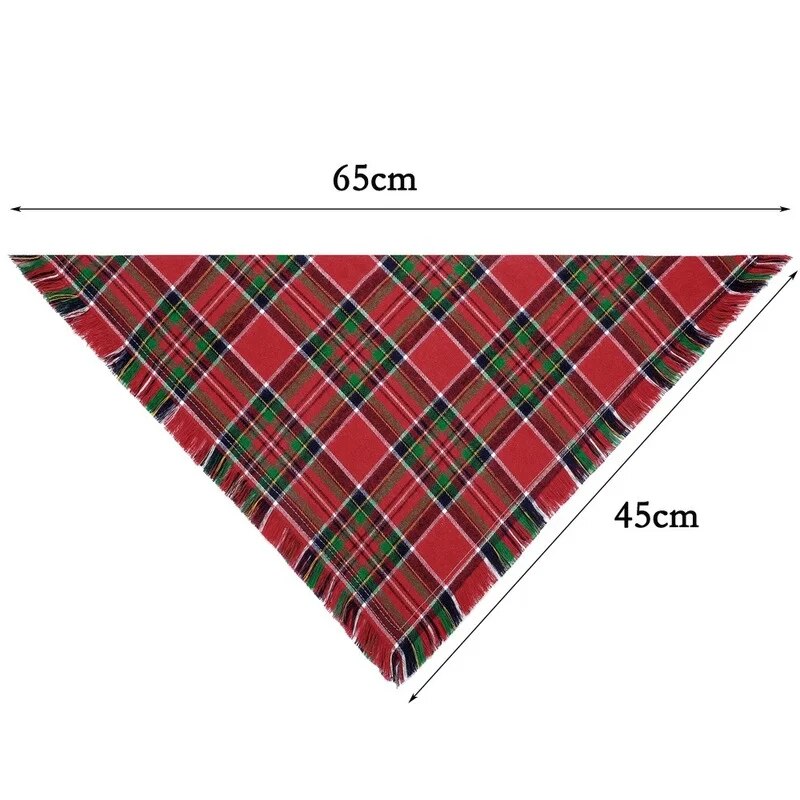 Festive Plaid Triangle Bandanna