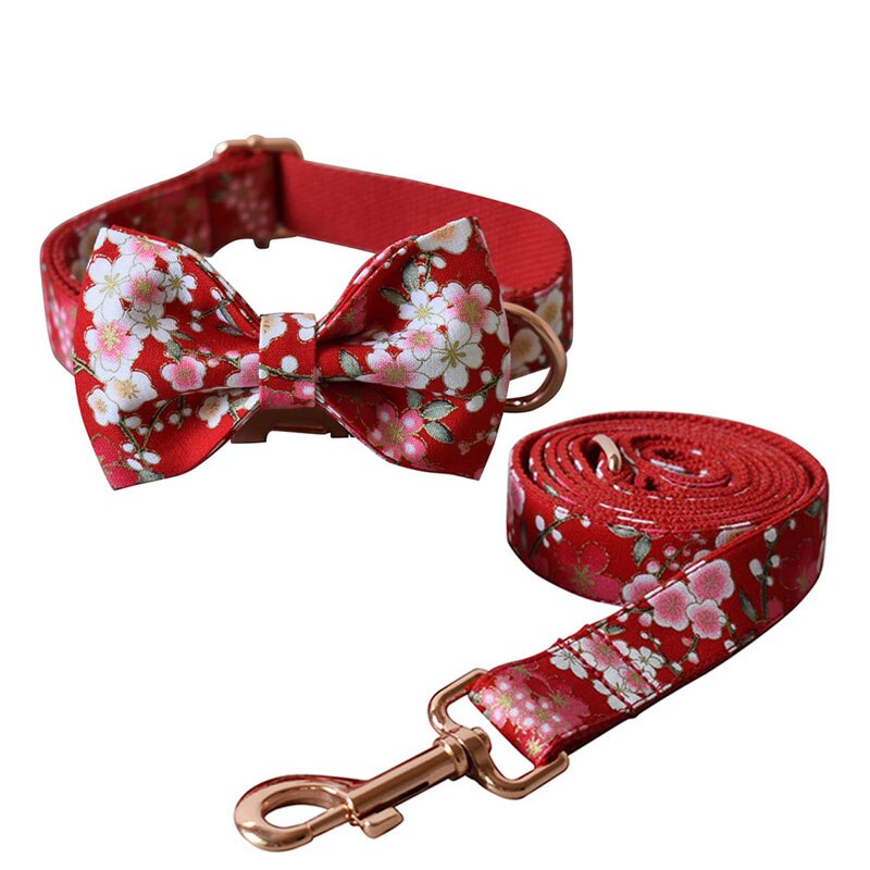 'Flowers' Bowtie, Collar & Lead set