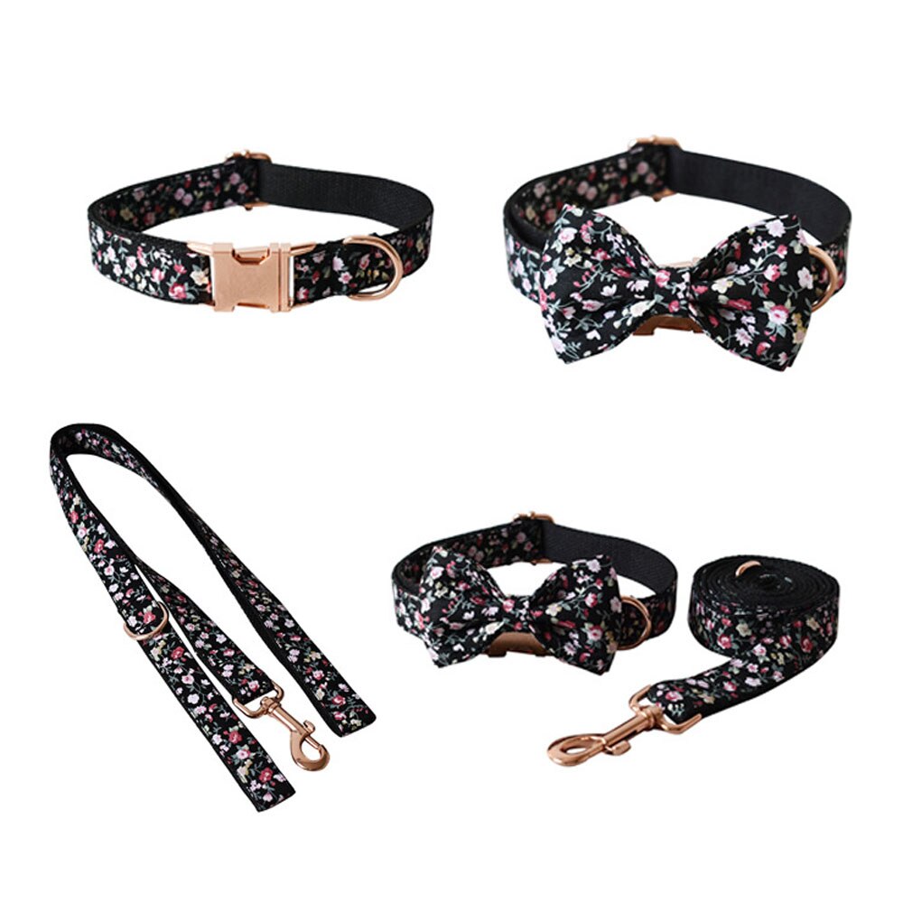 'Flowers' Bowtie, Collar & Lead set