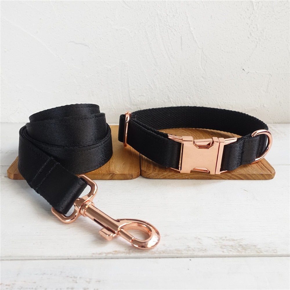 'Black & Rose' Collar and Lead