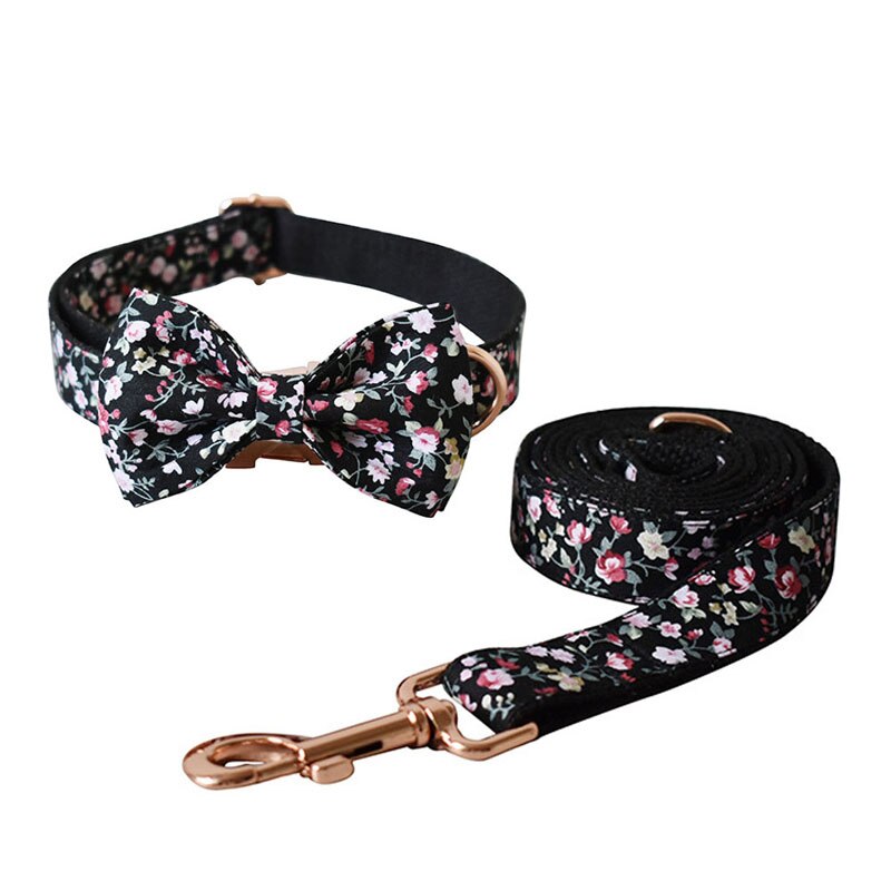 'Flowers' Bowtie, Collar & Lead set