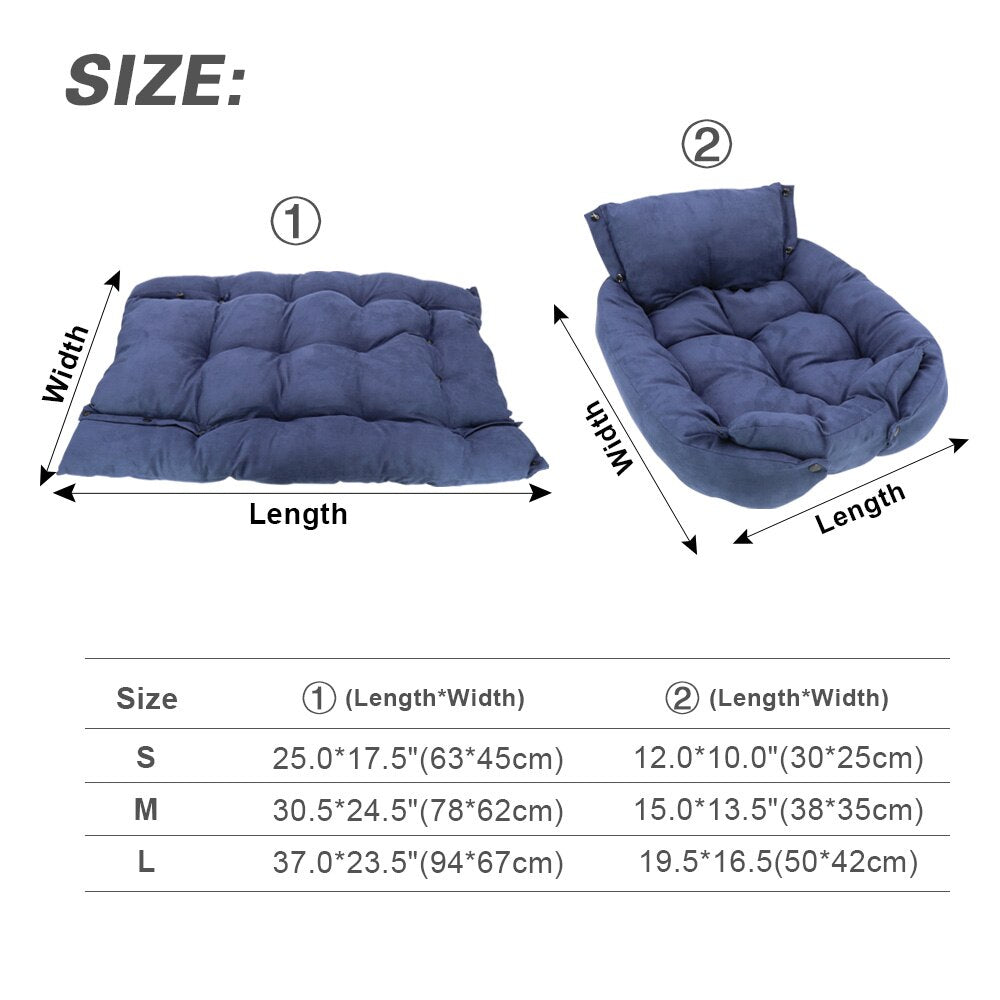 3 IN 1 Premium Dog Bed/Sofa/Mat